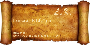 Lencse Klára névjegykártya